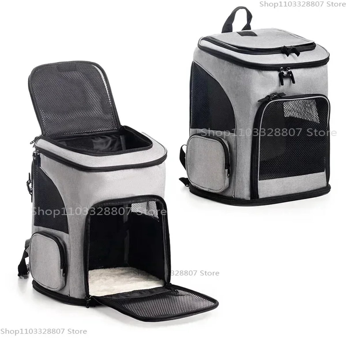 Kattendraagtas - Huisdierenrugzak - Opvouwbare Draagtas - Ademend Huisdierentas - Grote Capaciteit - Uitbreidbare Transporttas - Kattenrugzak - Draagbare Tas voor Kat of Hond - Nylon Reistas - Ventilerende Mesh Panelen - Gele Dierentas