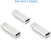 Lightning naar USB-C Adapter - Set van 3 stuks - Mini Converter - Zilver - Niet geschikt voor koptelefoon