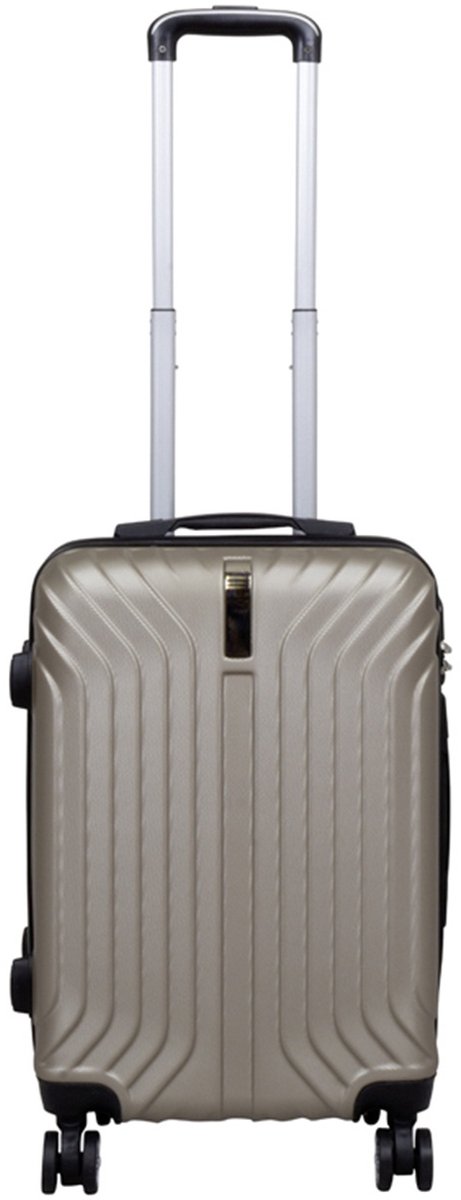Handbagage koffer maat S Palma - Reiskoffer met cijferslot op 4 dubbele zwenkwielen - Stevig ABS - Goud - ca 55x40x22 cm