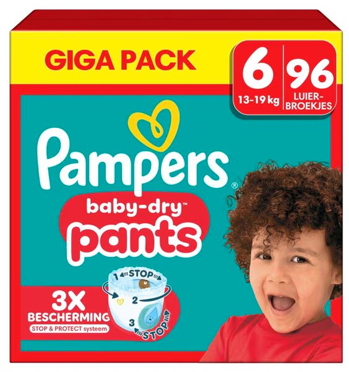 Pampers Baby-Dry Pants - Maat 6 (13kg-19kg) - 96 Luierbroekjes - Maandbox