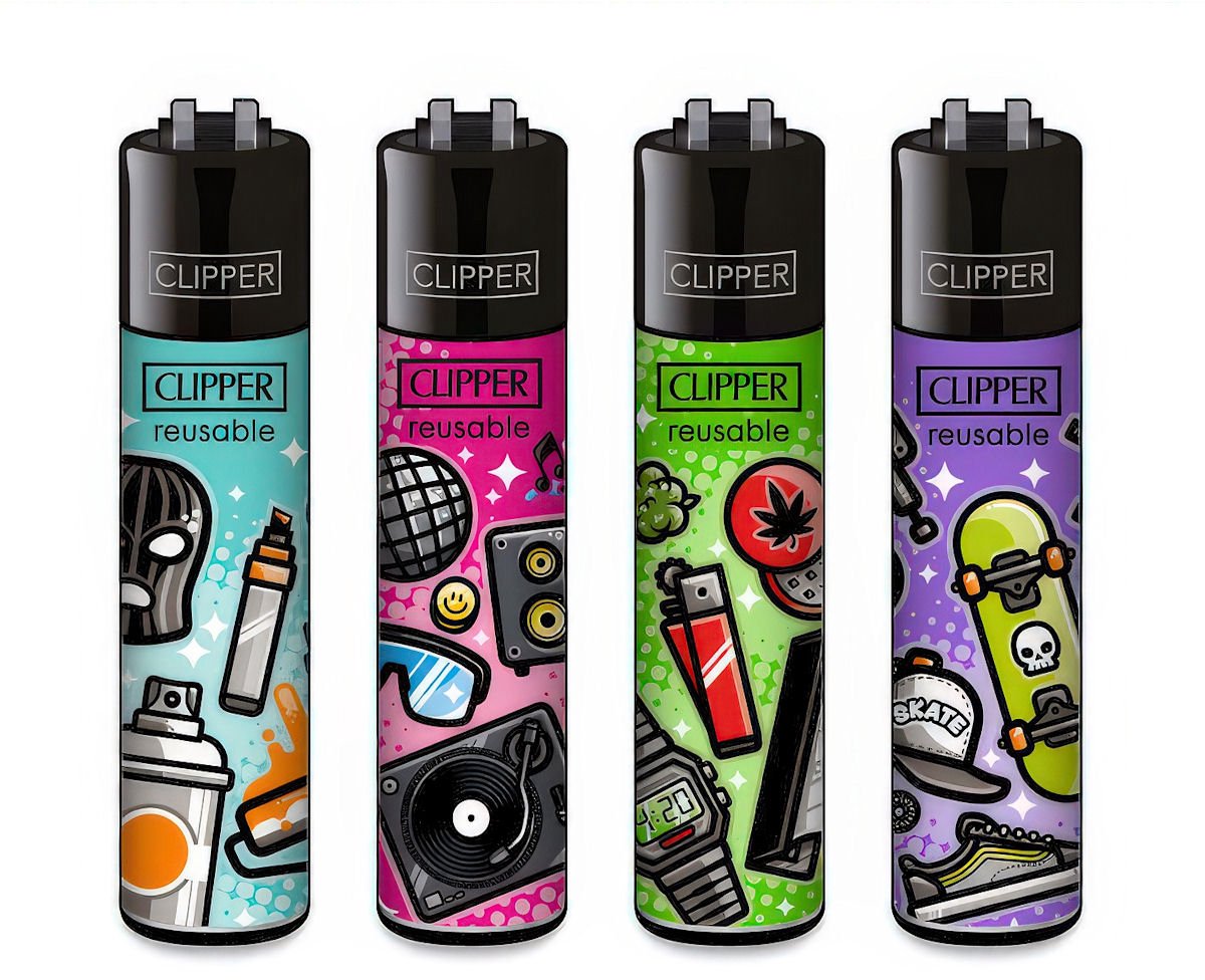 Clipper Classic Large Aanstekers "Subculture Pattern" (4 Stuks)