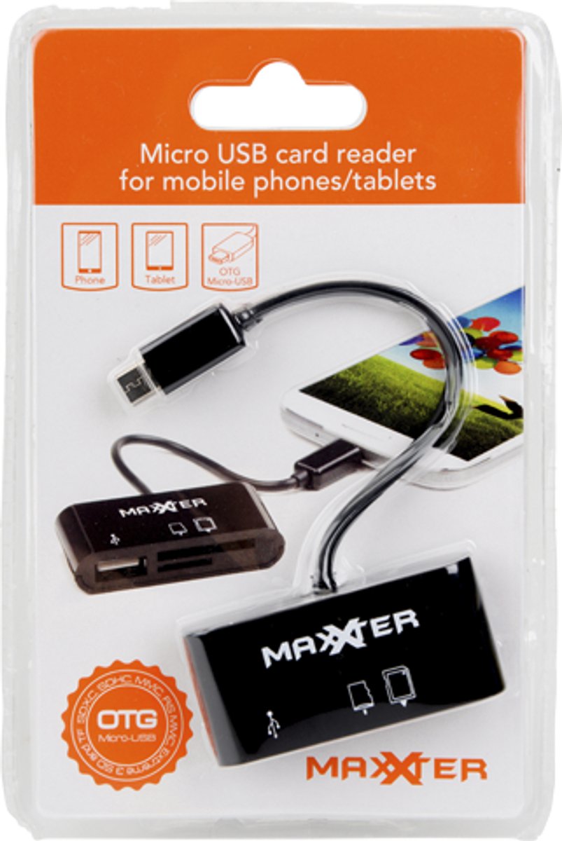 Maxxter Micro USB Kaartlezer voor Android - Tablet - Micro USB gadget