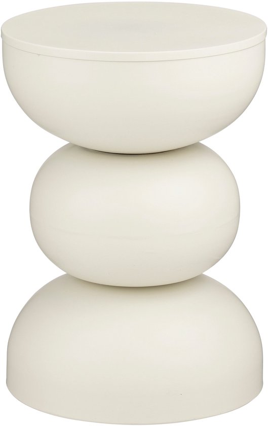 Table d'appoint Luna de Mica Decorations - H46 x Ø32 cm - Fer - Blanc cassé