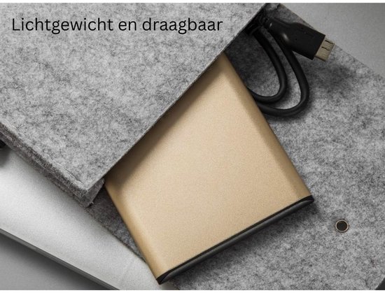 Harde Schijf Extern - Draagbare - 1TB Opslag - Beige van Merkloos — afbeelding 4