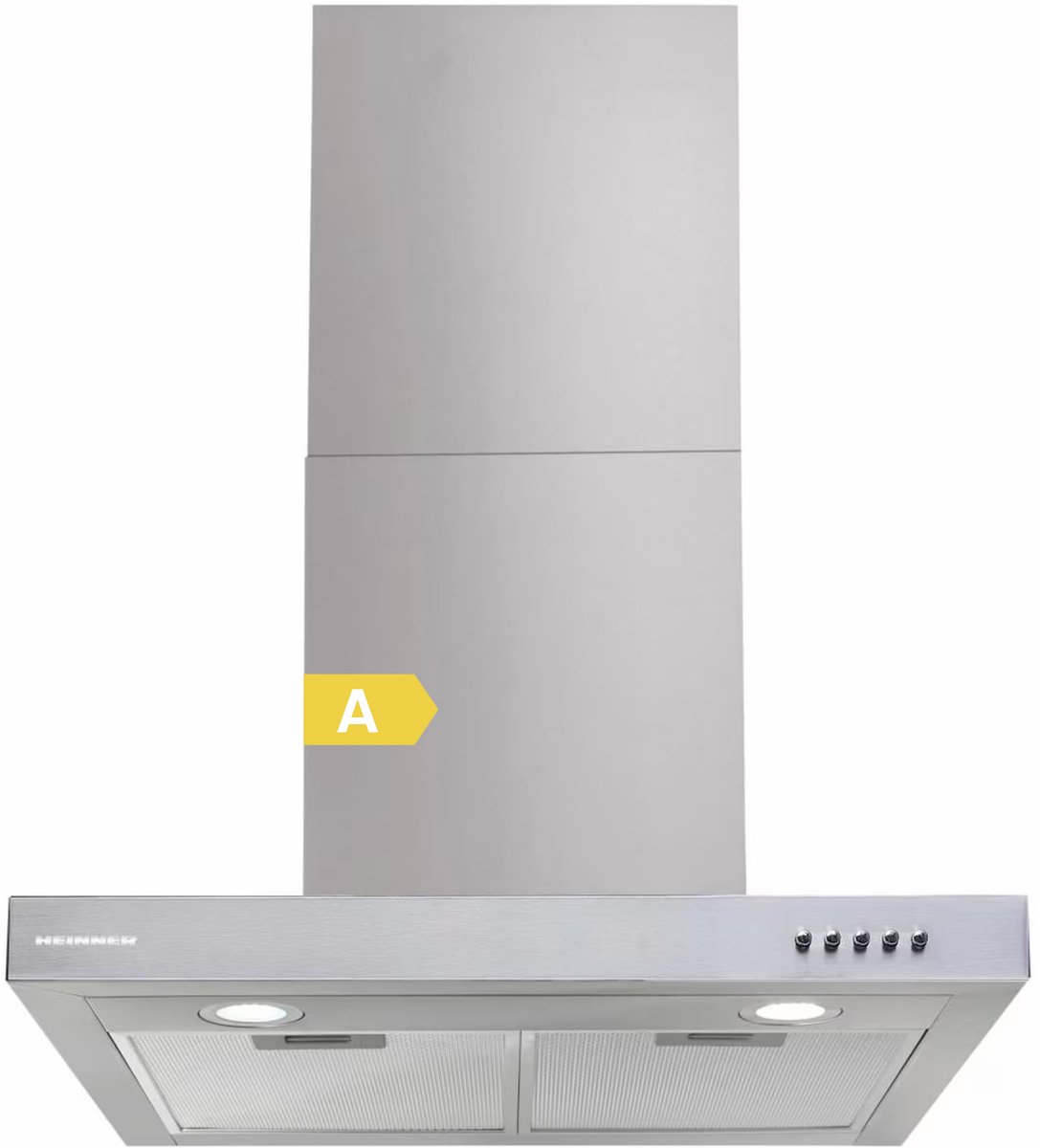 Heinner HDCH-360TSS Wandschouw Afzuigkap 60 cm – 3 Standen – 276.4 m³/u – 2x 1,5 W LED-Verlichting – 1x 65 W Motor – 5 Jaar Garantie – Zilver