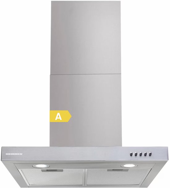 Heinner HDCH-360TSS Wandschouw Afzuigkap 60 cm – 3 Standen – 276.4 m³/u – 2x 1,5 W LED-Verlichting – 1x 65 W Motor – 5 Jaar Garantie – Zilver
