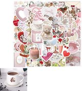 schattige - vinyl laptopstickers - Laptop Stickers - Decoratie - Stickers Kinderen - Stickers Volwassenen - Plakstickers - Planner Stickers- Grappige Sticker - waterdichte - esthetische stickers - roze stickerpakket - 60 stuks stickers