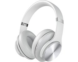 MMM® Headset met Microfoon Draadloos – Headset Draadloos – Draadloze Koptelefoon met Microfoon – met Bluetooth en Microfoon – Basgeluid, zachte oorschelpen – Wit
