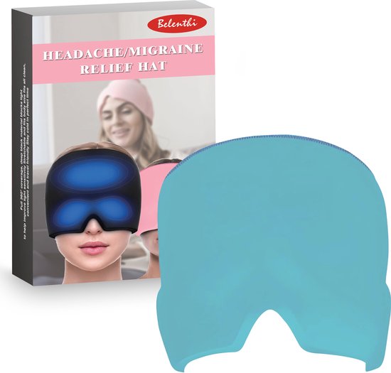 Belenthi Migraine Muts - Migraine Masker- Migraine Cap - Hoofdpijnmasker- Icepack - Coldpack