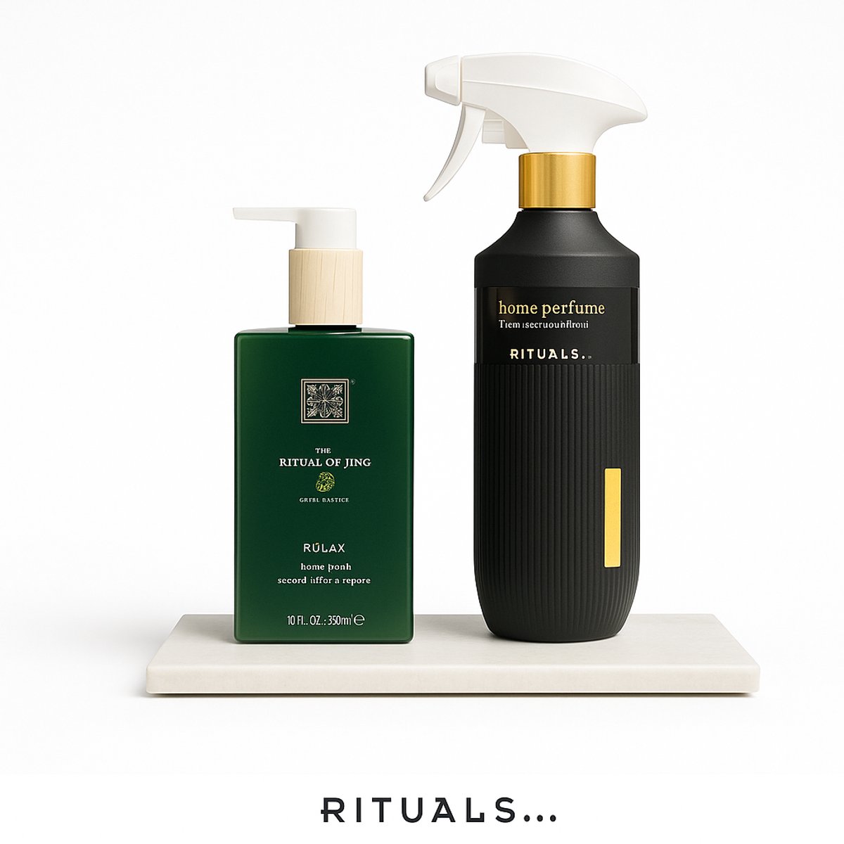 Rituals - Jing - Bath Set - Home Perfume 400 ml + Hand Wash 300 ml + RITUALS Luxe Marmeren Plankje - Huisparfum - Hand Zeep