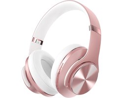 MMM® Headset met Microfoon Draadloos - Headset Draadloos - Draadloze Koptelefoon met Microfoon - Oorkussens met Geheugenproteïne en Ruisonderdrukking - Rose goud