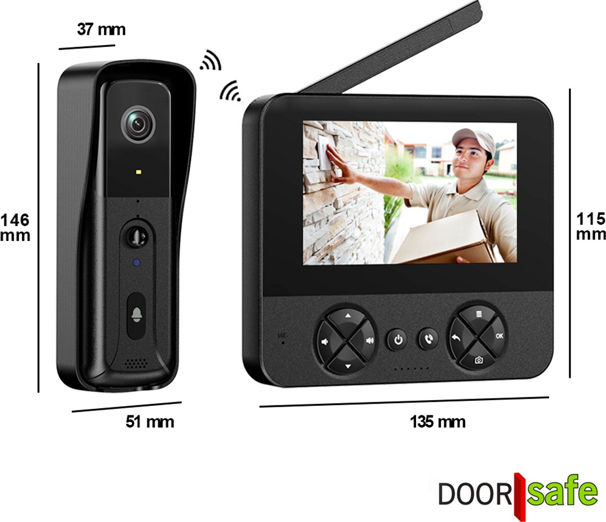 Doorsafe 4450 Draadloze Camera Deurbel met 4.3″ Scherm - afbeelding 3