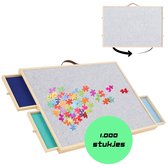 Puzzeltafel met lades tot 1000 Stukjes – Draaibaar Puzzelbord van Hout met Opbergsysteem, Lades, Cover – Verstelbare Puzzelplaat Ergonomisch - Puzzelmat - Puzzelmat