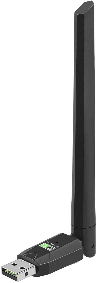 NÖRDIC WiFi 6 & Bluetooth 5.3 USB Adapter – Dual-Band 2.4/5GHz – 900 Mbps – Externe Antenne – Plug & Play voor Windows 10/11