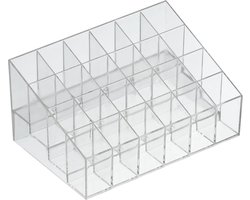 Doorzichte Lippenstift Houder - 24 Compartimenten - Make-up Cosmetische Display Stand - Organizer voor Lippenstiften