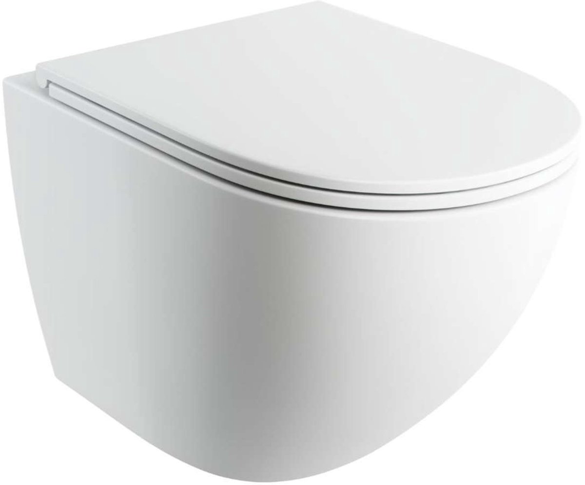 OMNIRES Ottawa Comfort - Hangend toilet met wc bril SoftClose, Rimless, mat wit OTTAWACMWBM