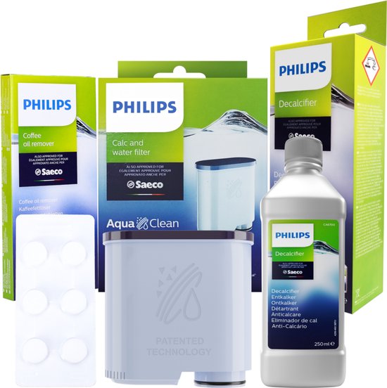 Foto: Philips 1x waterfilter voor espressomachine aquaclean ca6903 10 origineel 1x ontkalkingsmiddel philips ca6700 10 250ml 1x reinigingstabletten ca6704 origineel set voor koffiezetapparaten philips saeco ca6700 10 aquaclean
