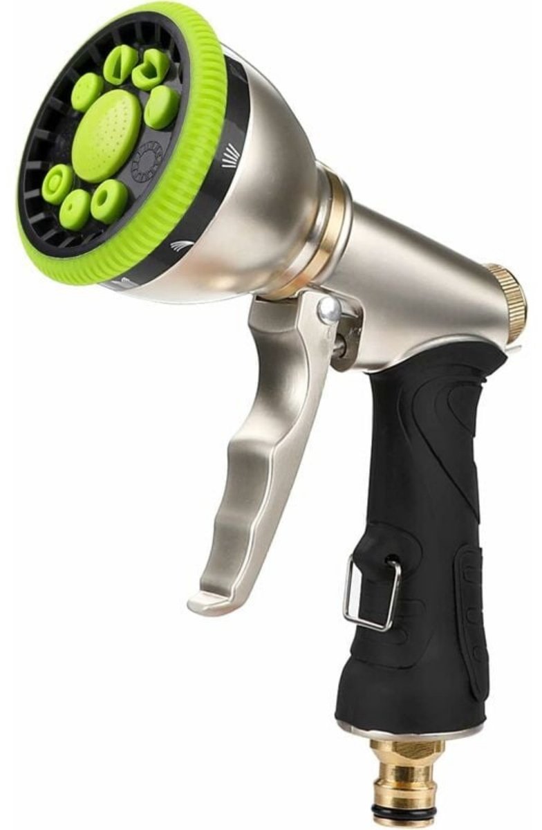 TOVBMUP 9-in-1 Sproeikop - Tuinsproeier met Verstelbare Waterstroom - Ergonomisch Ontwerp - Geschikt voor Tuin, Auto & Planten - Plastic - 13.5x19.5 cm