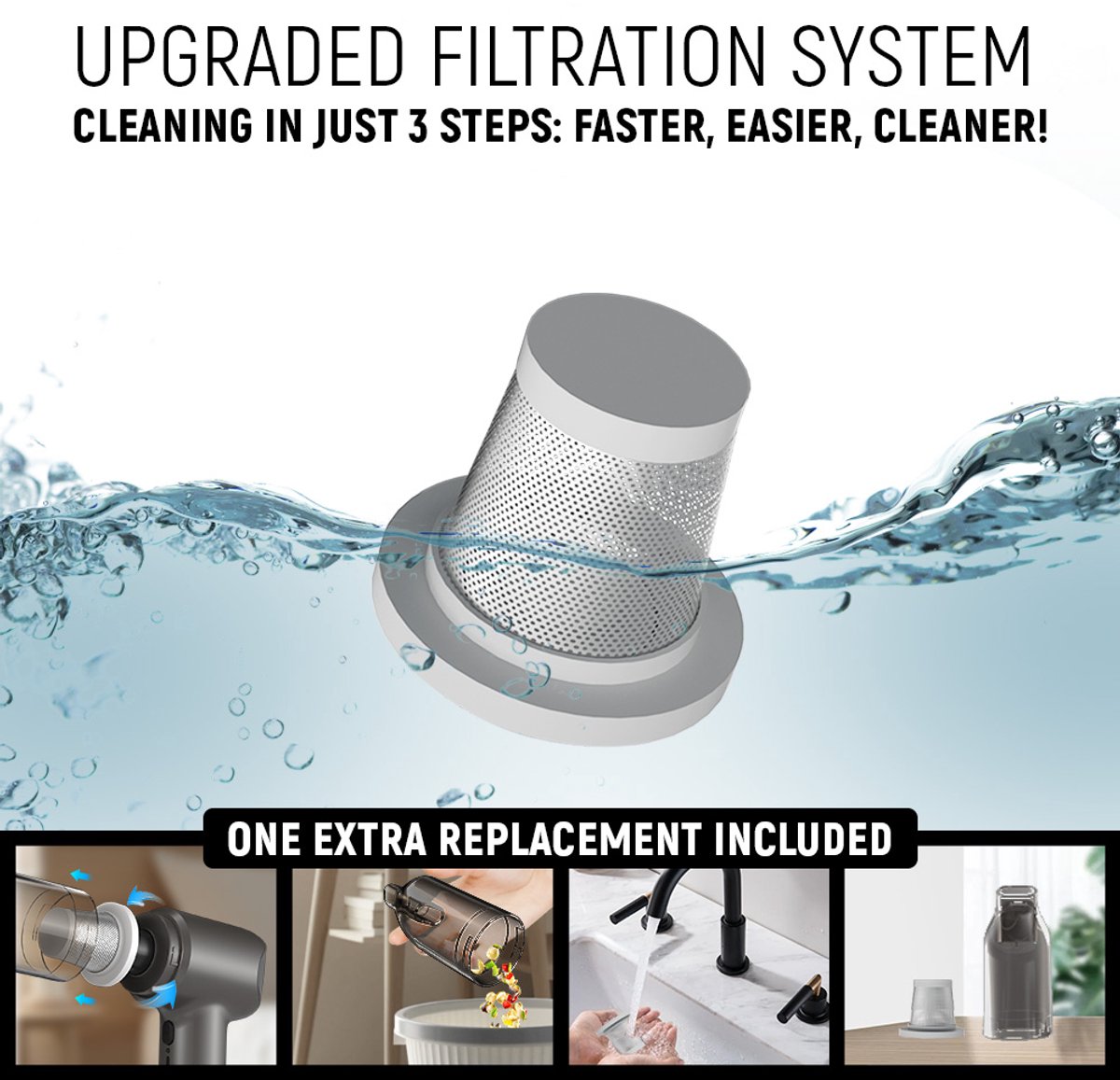 PeTraum M-02 Draadloze Handstofzuiger 4-in-1 - afbeelding 2