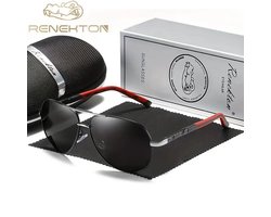 K&R Ventures® Piloten Zonnebril – Gepolariseerd – Unisex Dames & Heren – Zwart Frame & Grijze Glazen – Luxe Cadeaupakket met Etui & Poetsdoekje – UV400 Bescherming – Stijlvolle Aviator Bril