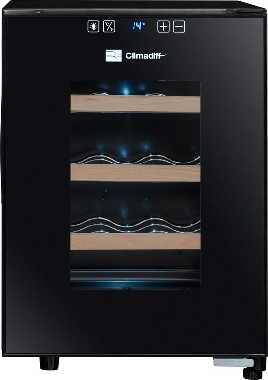 Climadiff CUVEE12 - Vrijstaande wijnkoelkast - 1 Zone - 12 flessen - geluidsniveau slechts 22dB