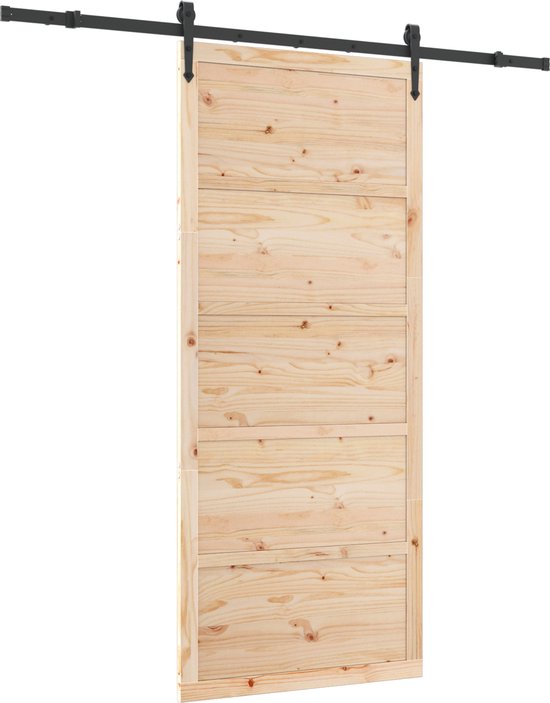 Vidaxl schuifdeur 80x208 cm massief grenenhout wit