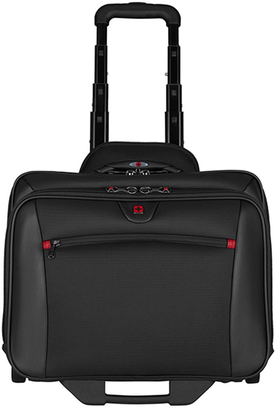 Wenger potomac laptop trolley - met draaggreep - laptop koffer met wieltjes - polyester - zwart