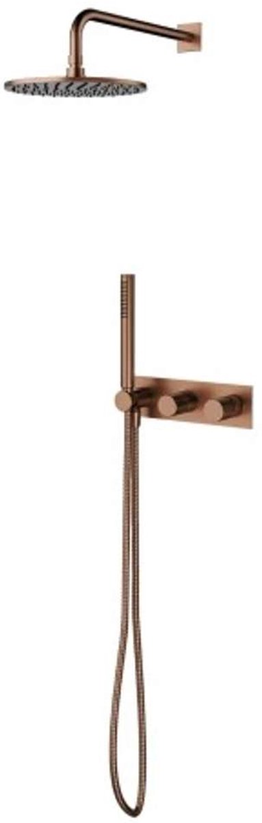 OMNIRES Contour - Doucheset met inbouwkraan, met inbouwdeel, diameter 25 cm, geborsteld koper SYSCT10CPB