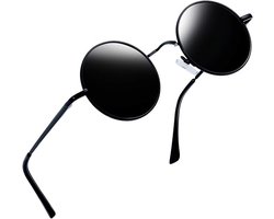 Vintage small round sunglasses, hippie round sunglasses, polarized protective metal tint, unisex.