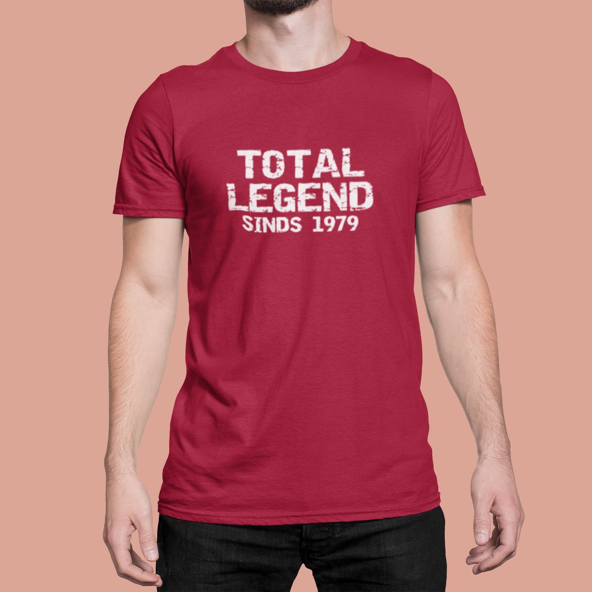 1979 Jaar Rood T-shirt heren - Maat S - Total Legend - Verjaardag Cadeau Mannen - Limited Edition