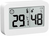 Hygromètre - Station météo - Humidimètre - Thermomètre d'intérieur - 50 x 34 x 13 mm - Pile et bande adhésive incluses - Wit