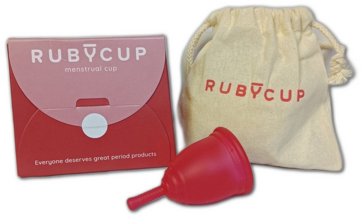 Ruby Cup Menstruatiecup – Herbruikbaar – Medisch Siliconen – 100% Vegan - Duurzaam & Comfortabel - small - Rood