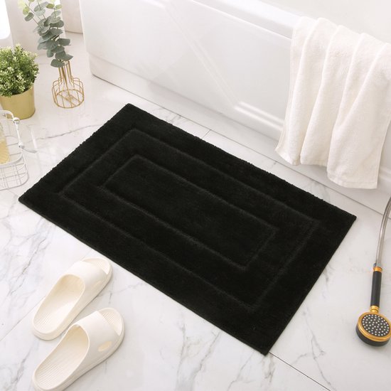 JGS ® Beige Badmat met Aardbeienontwerp, Zachte en Absorberende Microvezelmat voor de