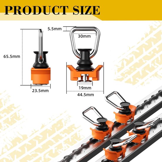 NTG 10 x viervoudige fitting eindfitting voor airline-rail 5000 daN, stijf