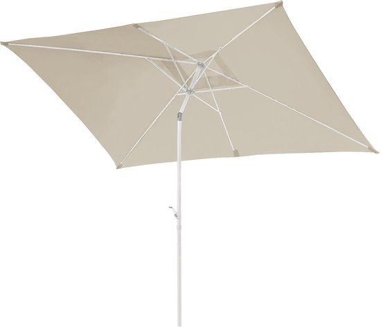 SVITA parasol rechthoekig 3x2m kantelbaar beige/wit