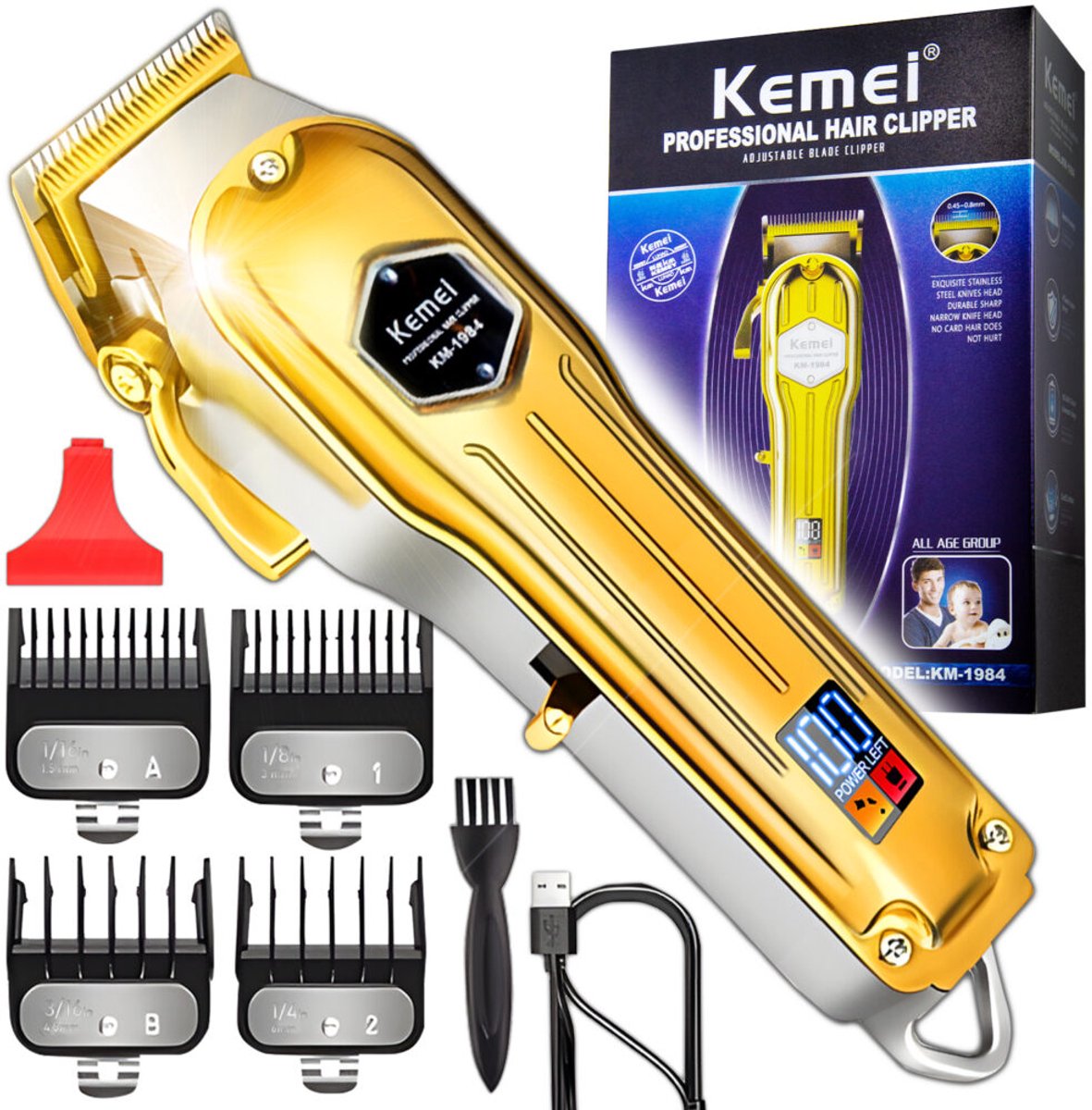 Topmodel Professionele Draadloze Tondeuse - Extra zware accu van 2500 mah - Haren Scheren - Kapper Tondeuse - Kapper Kwaliteit - Baard Trimmer - Haar Trimmer - Beard and Hair Trimmer