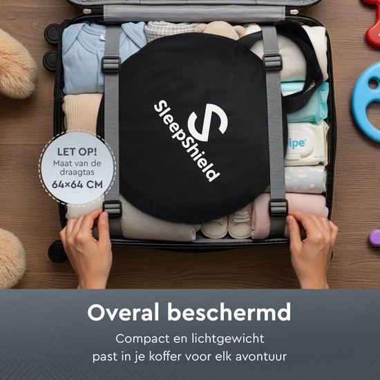 SleepShield - Baby Klamboe Tent - Pop-Up Muskietennet - Inclusief Opbergtas - 100x55x50cm - Grijs — afbeelding 3