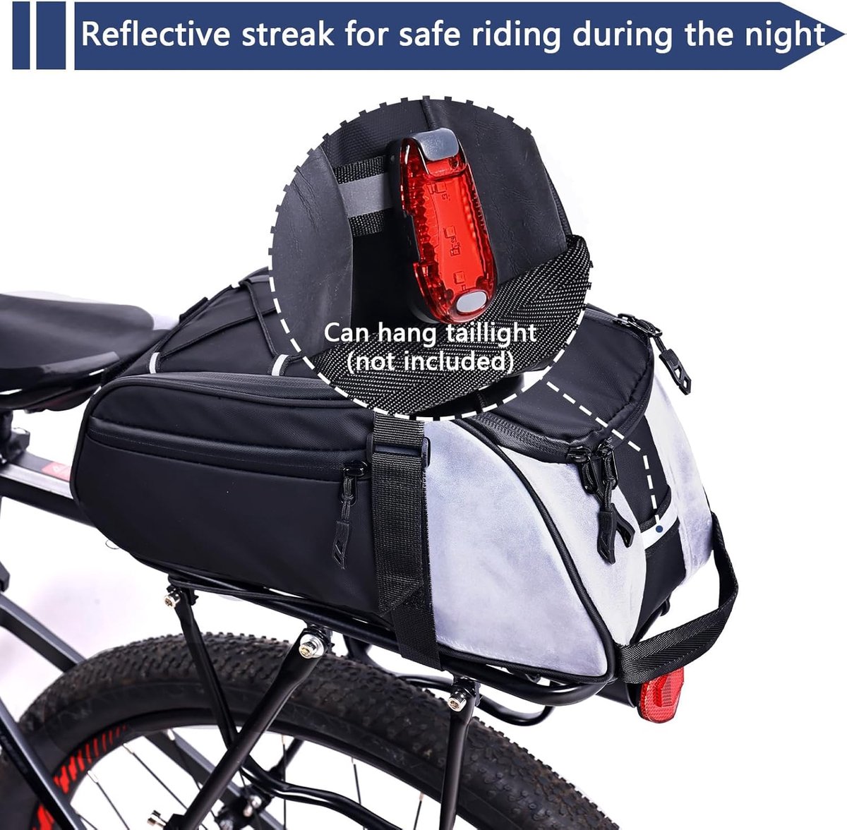 Fietstas voor achterop de fiets, 8L waterdichte fietstas voor racefietsen en mountainbikes, fietstas met schouderband voor woon-werkverkeer buitenshuis — cadeau in Sport & Outdoor - foto 5