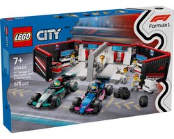 foto van LEGO City F1 garage met Mercedes-AMG en Alpine auto's - 60444