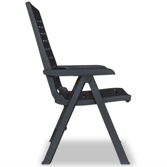 Tuinstoelen 2 st verstelbaar kunststof antracietkleurig van vida xl — afbeelding 3