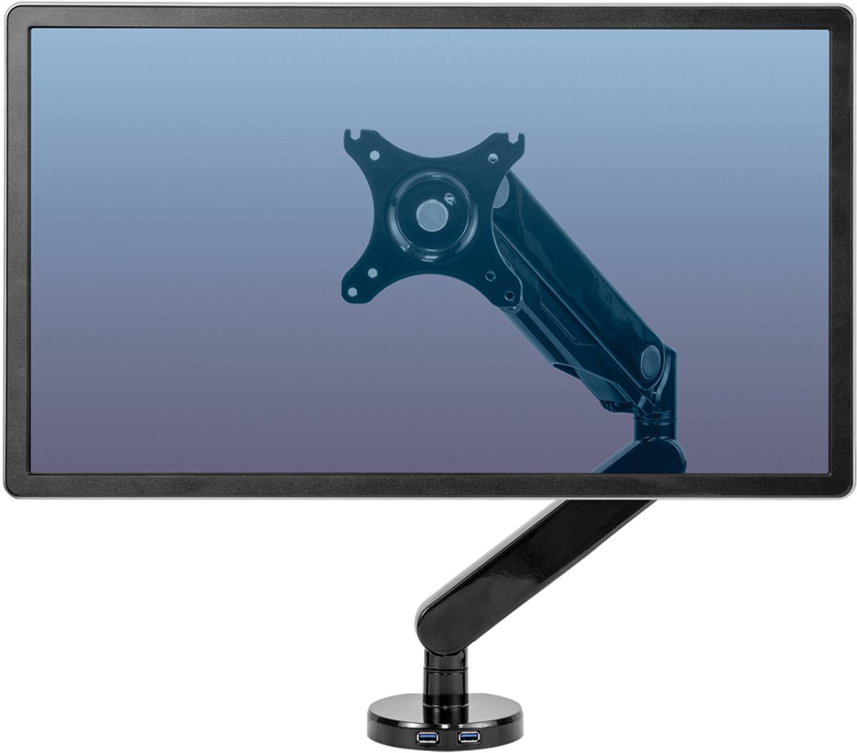 Fellowes Platinum - Monitor arm - 1 scherm - Tot 8 kg - Tot 32 inch - Gasveer - USB - Zwart thumbnail 7