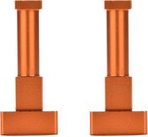 DW4Trading Aluminium Kapstok Haak - Vierkant - Oranje - Set van 2 stuks