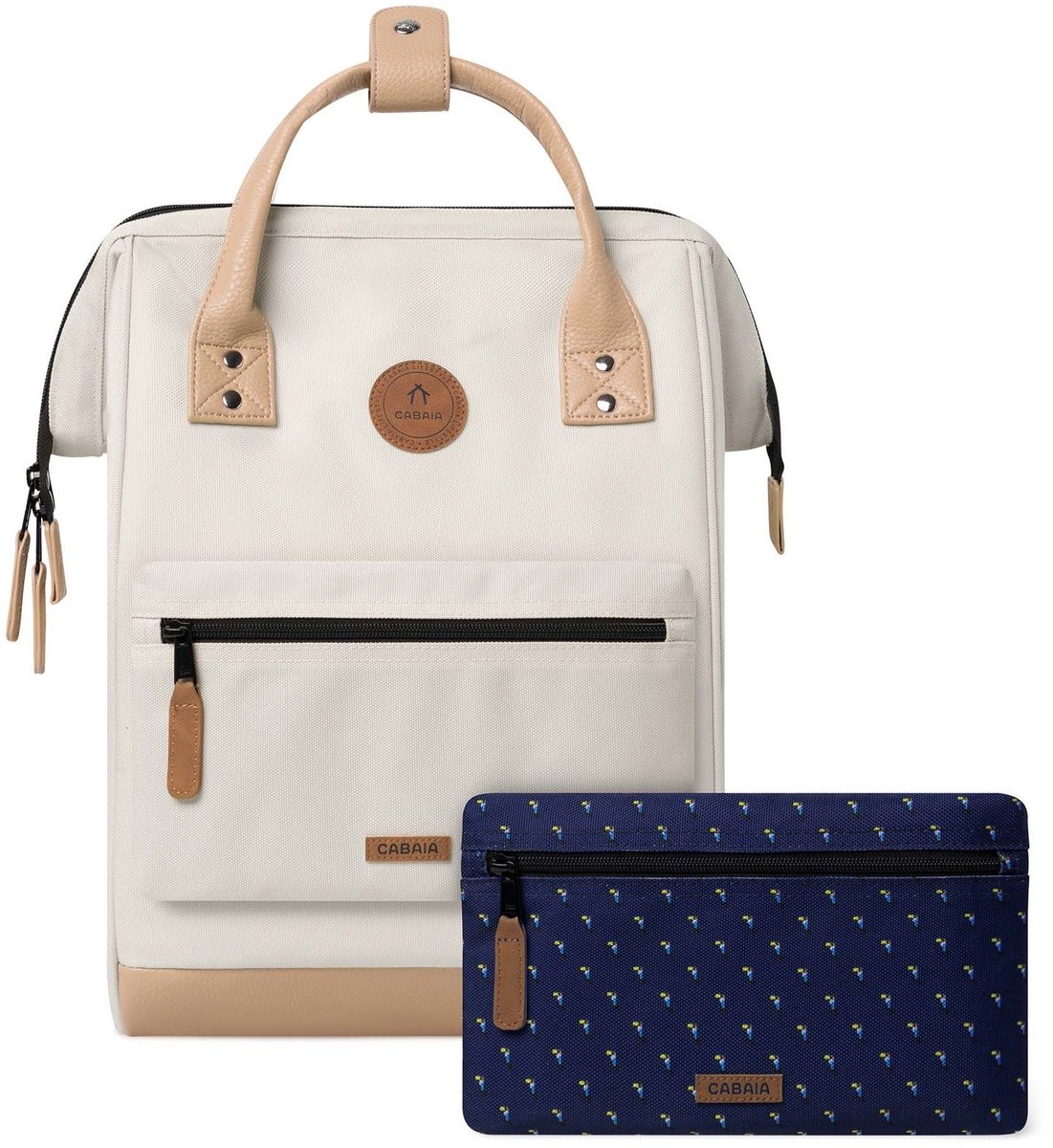 CABAIA - Rugzak Adventurer Medium 18L Cap Town, Computercompartiment 13", Levenslange garantie, Brede opening - Cream