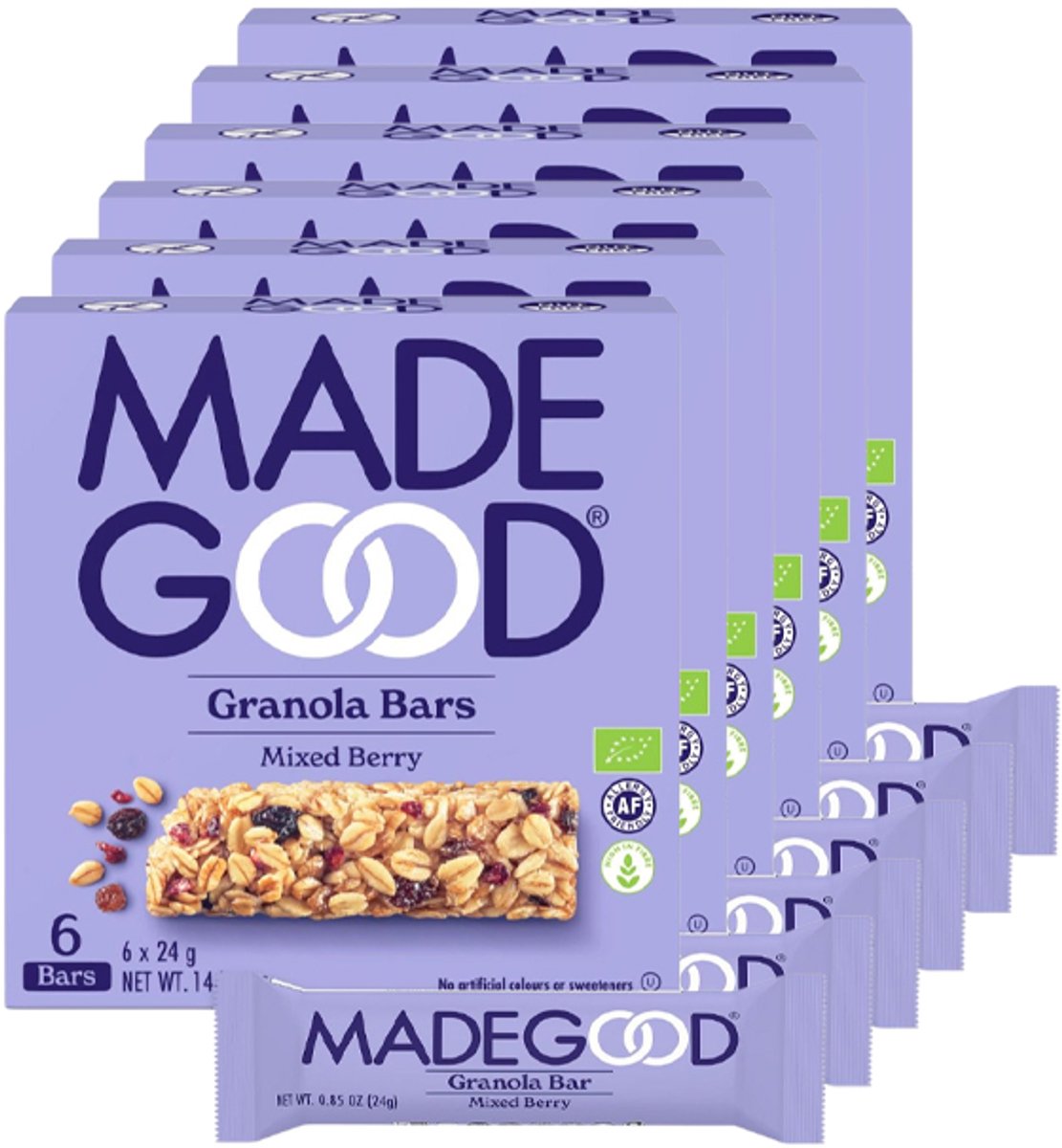 MadeGood | Granola Bars | Mixed Berry | 6 stuks | 6 x 144 gram