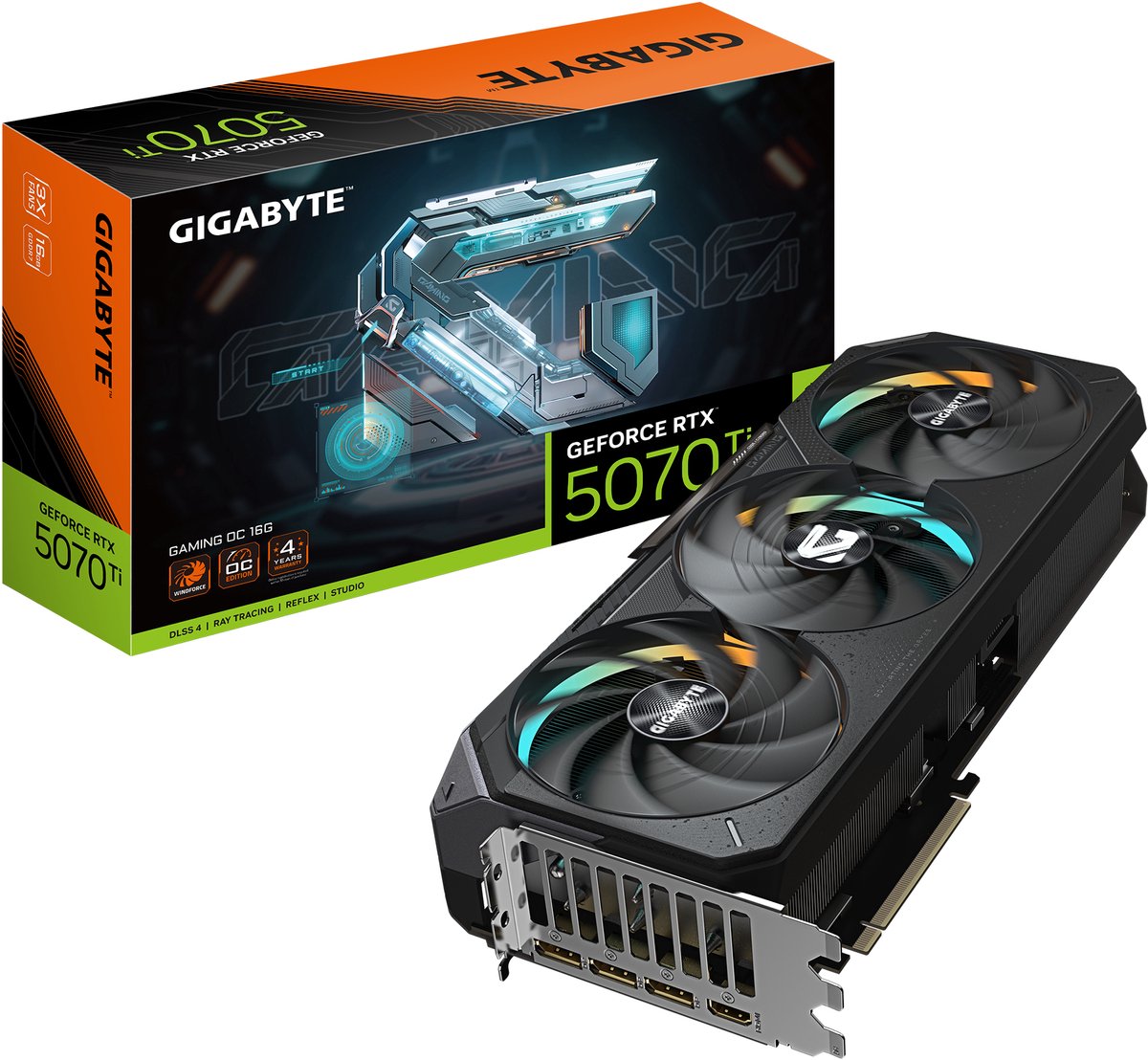 GIGABYTE GeForce RTX 5070 Ti GAMING OC 16G Graphics Card - 16GB GDDR7, 256bit, PCI-E 5.0, 2588 MHz Core Clock, 3 x DP 2.1a, 1 x HDMI 2.1b, NVIDIA DLSS 4, GV-N507TGAMING OC-16GD