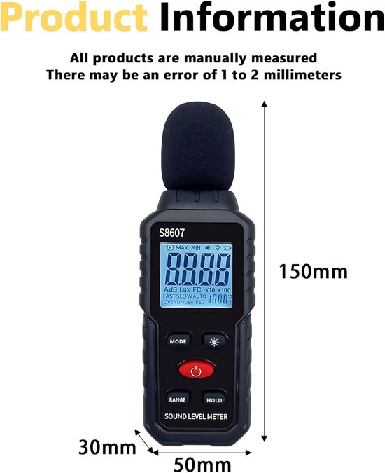 Decibelmeter - Geluidsmeter - dB Meter - Geluidsniveaumeter ...