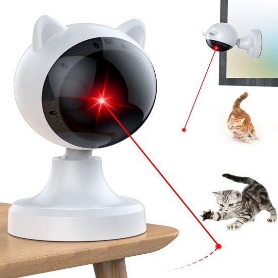 Rumi kattenspeelgoed - Automatisch Kattenspeeltje Laser Intelligent Interactief voor Katten – Laser kat – 3 Verschillende standen – Incl. Oplaadkabel – Geruisloze motor
