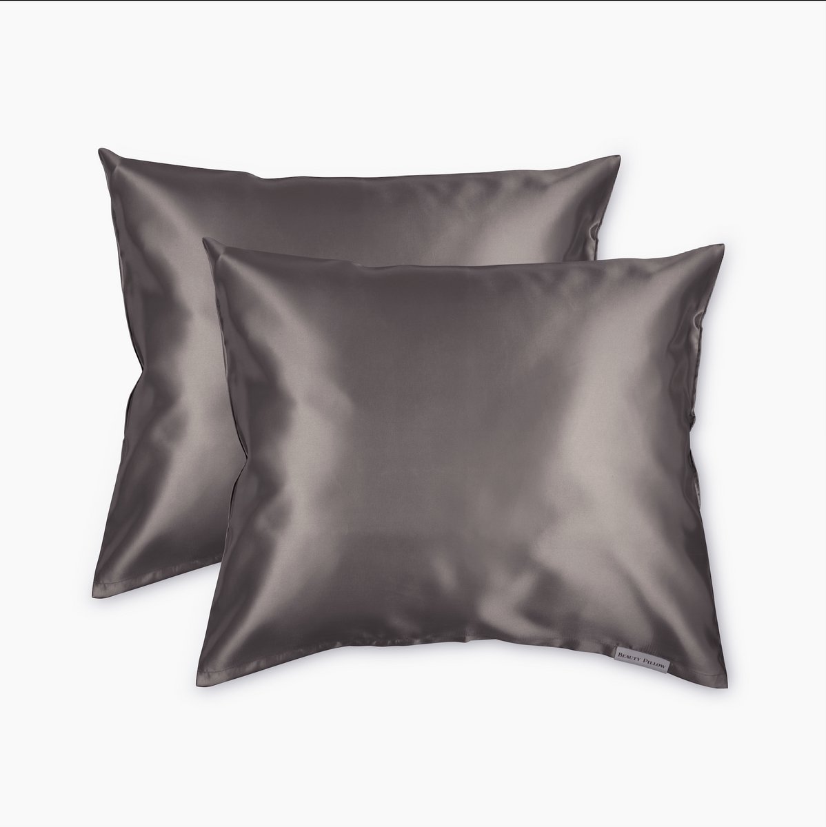 Beauty Pillow® - Satijnen Kussenslopen - Voordeelset - Duo Pack - 60x70 cm - Dark Grey