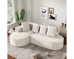 Sweiko Hoekbank - L-vormige bank - Modulair - Geen montage nodig - Met kussens - Beige