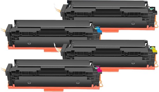 Convient pour les cartouches de toner HP 203 / 203A - Multipack 4 couleurs - Convient pour HP Color LaserJet Pro M254DW, M254NW, M280NW, M281FDW - Toners - CMJN
